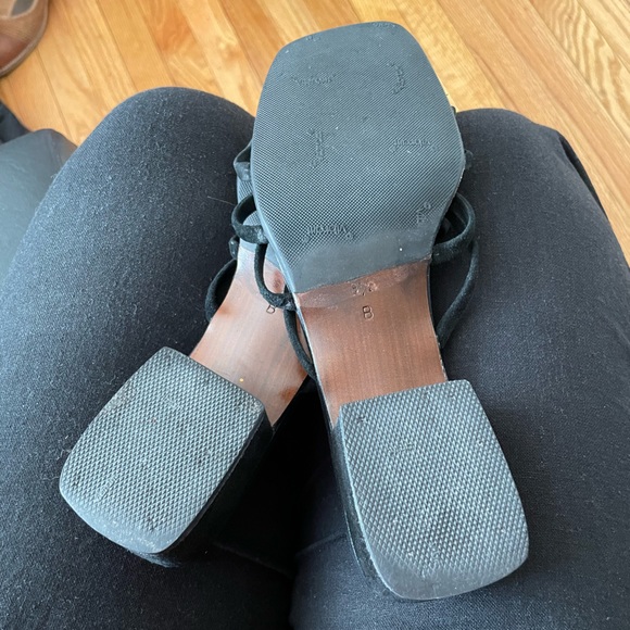 Vintage Y2k Heels Spaghetti Straps Chunky Block 90s-00’s Slip on Square toe rave - Picture 8 of 8